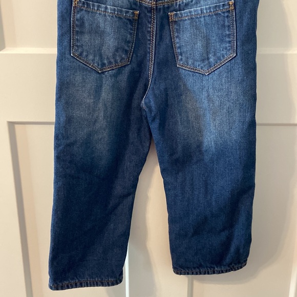 OshKosh B'gosh fleece lined pant overalls with adorable little red bow EUC 3T - Picture 11 of 14